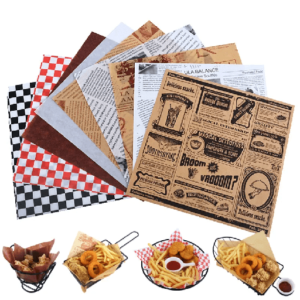 picture ofCustom printed logo Low MOQ waterproof Baking oil absorbent paper for burger fries pizza